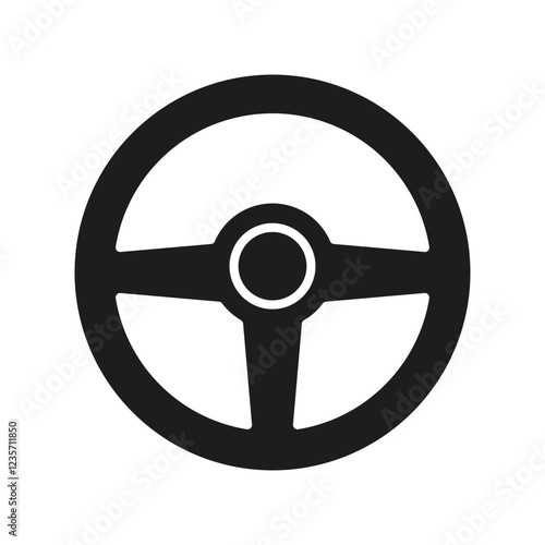 Steering wheel icon in glyph style
