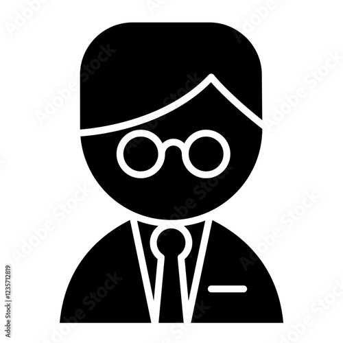 Businessman icon in glyph style