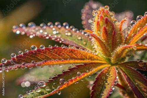 Rosin macro: Chem Dawg flower, vibrant, AI-created. photo