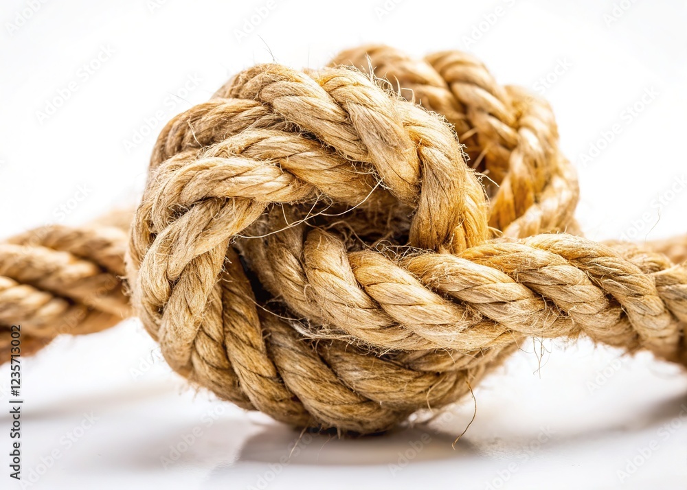 Delicate hemp rope knot, close-up food still life. Delicate hemp rope knot, close-up food still life.