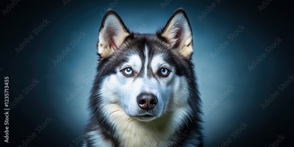 Professional pet portrait of a husky, high-resolution. Professional pet portrait of a husky, high-resolution.
