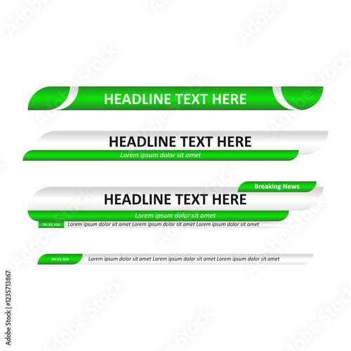 Lower third vector modern design with shape overlay strip