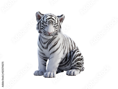 Tiger  isolated on white transparent PNG background photo