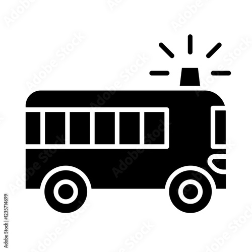 Prisoner transport icon in glyph style