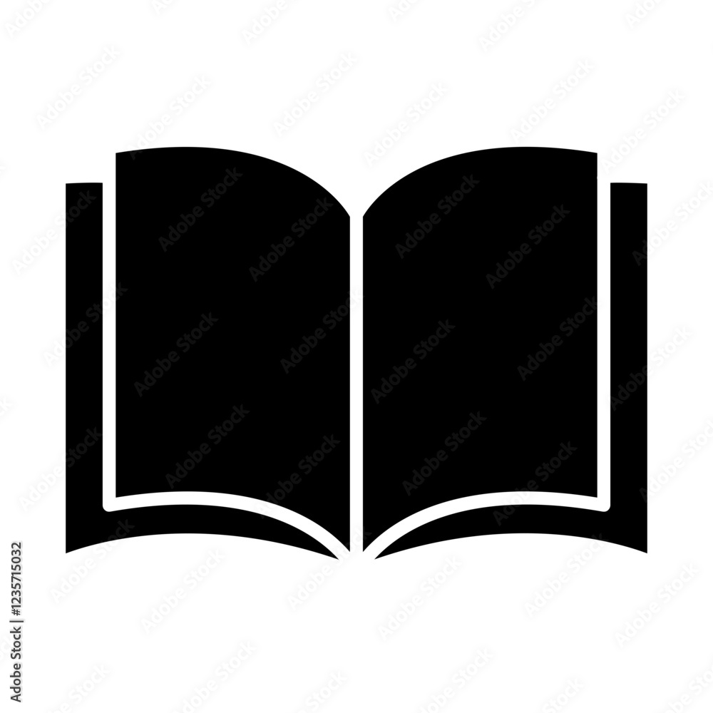 Book icon in glyph style Book icon in glyph style