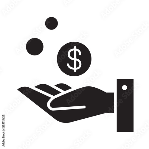 Financial icon in glyph style