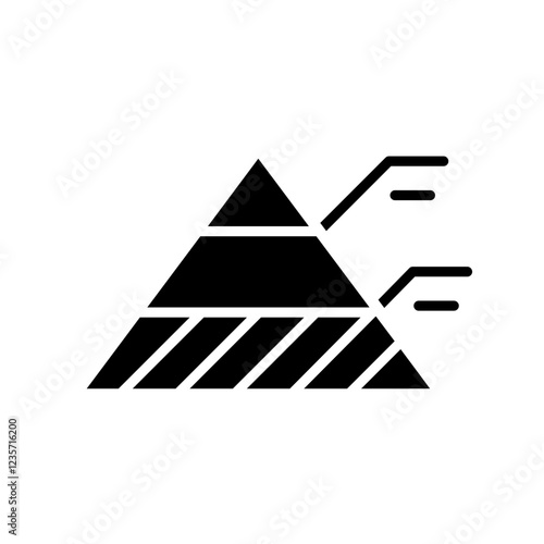 Stock chart icon in glyph style