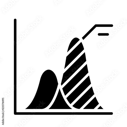 Data analysis icon in glyph style