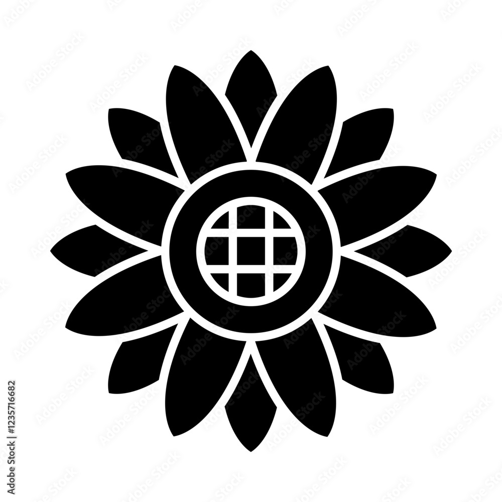 Sunflower icon in glyph style Sunflower icon in glyph style