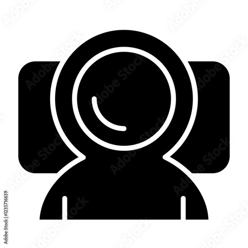 Spaceman icon in glyph style