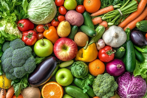 Wallpaper Mural Colorful assortment of fresh fruits and vegetables. (4) Torontodigital.ca