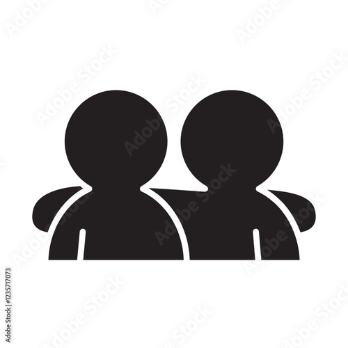 Friendship icon in glyph style