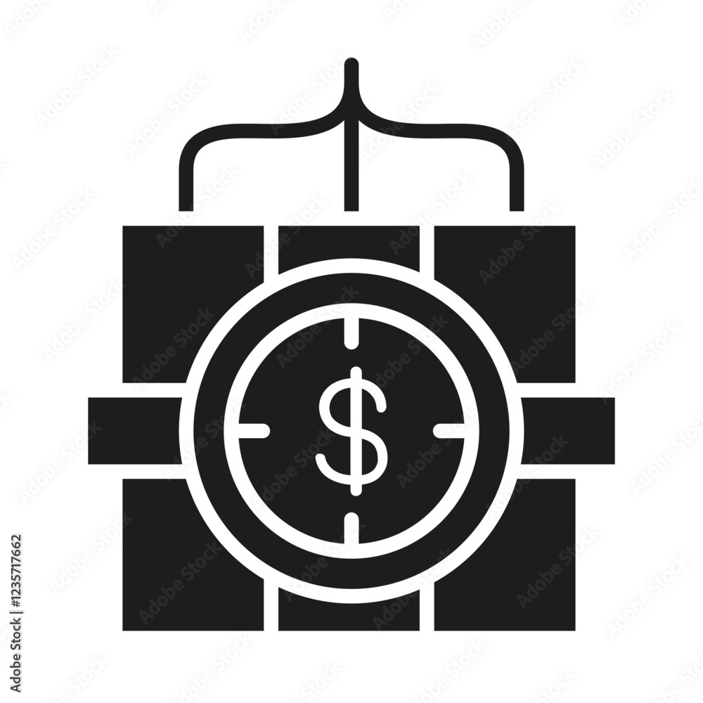 Business crisis icon in glyph style Business crisis icon in glyph style