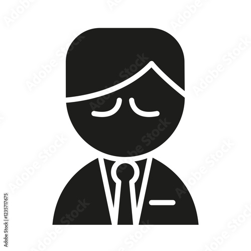 Sad icon in glyph style