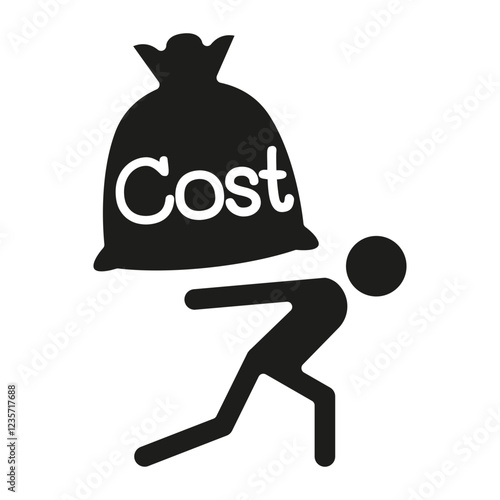 Cost burden icon in glyph style