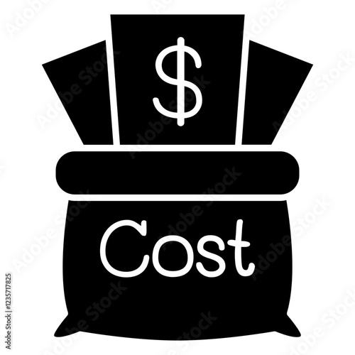 Cost burden icon in glyph style