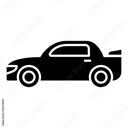 Toy car icon in glyph style