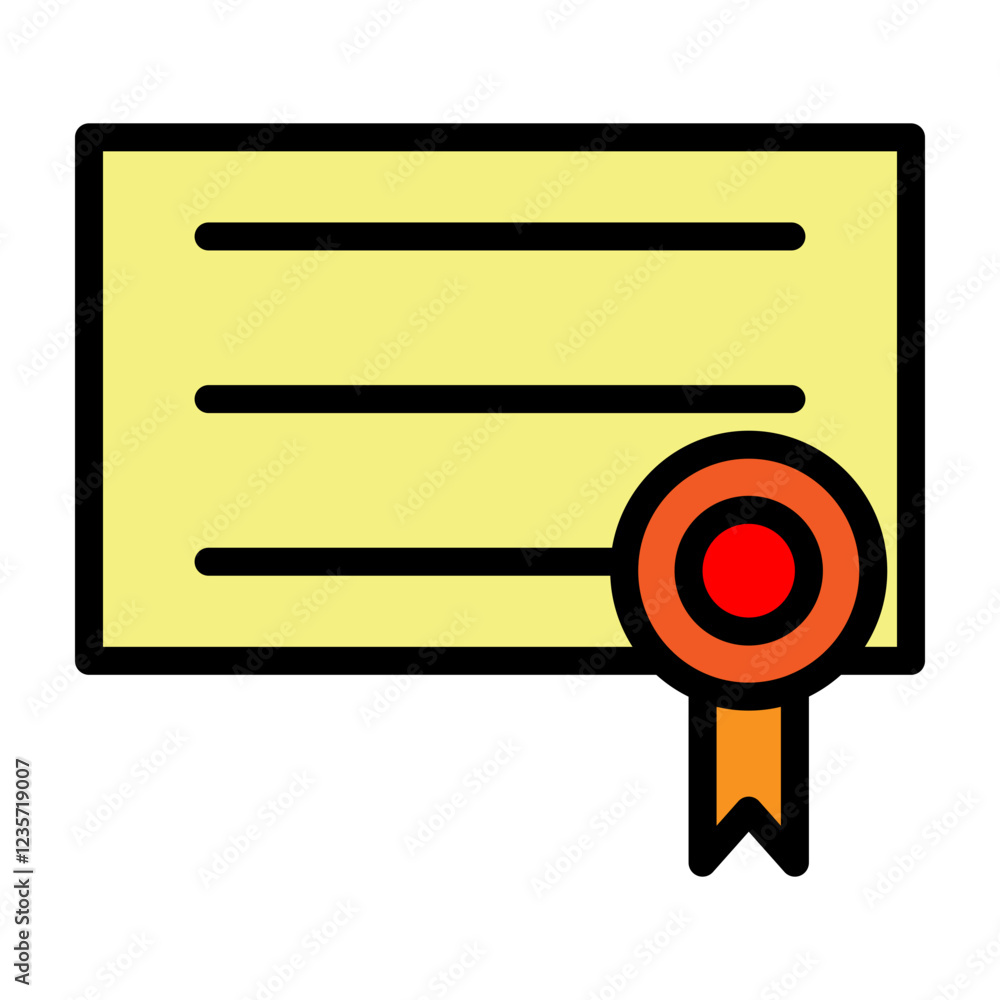 Fototapeta premium Academic Certificate Vector Filled Icon Design