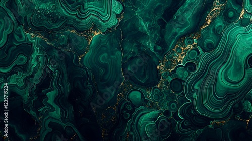 Emerald Green Gold Swirl Marble Texture Background Design