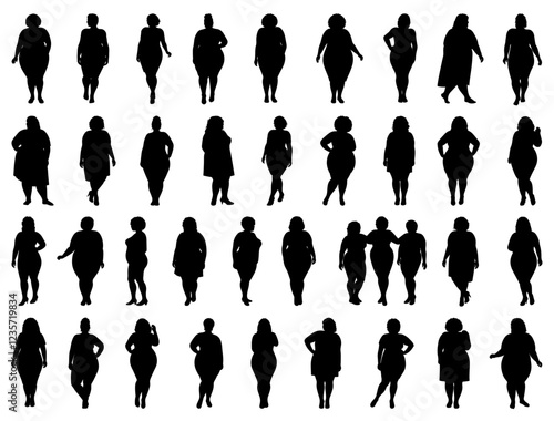 PLUS SIZE WOMENS SILHOUETTE ON WHITE BACKGROUND