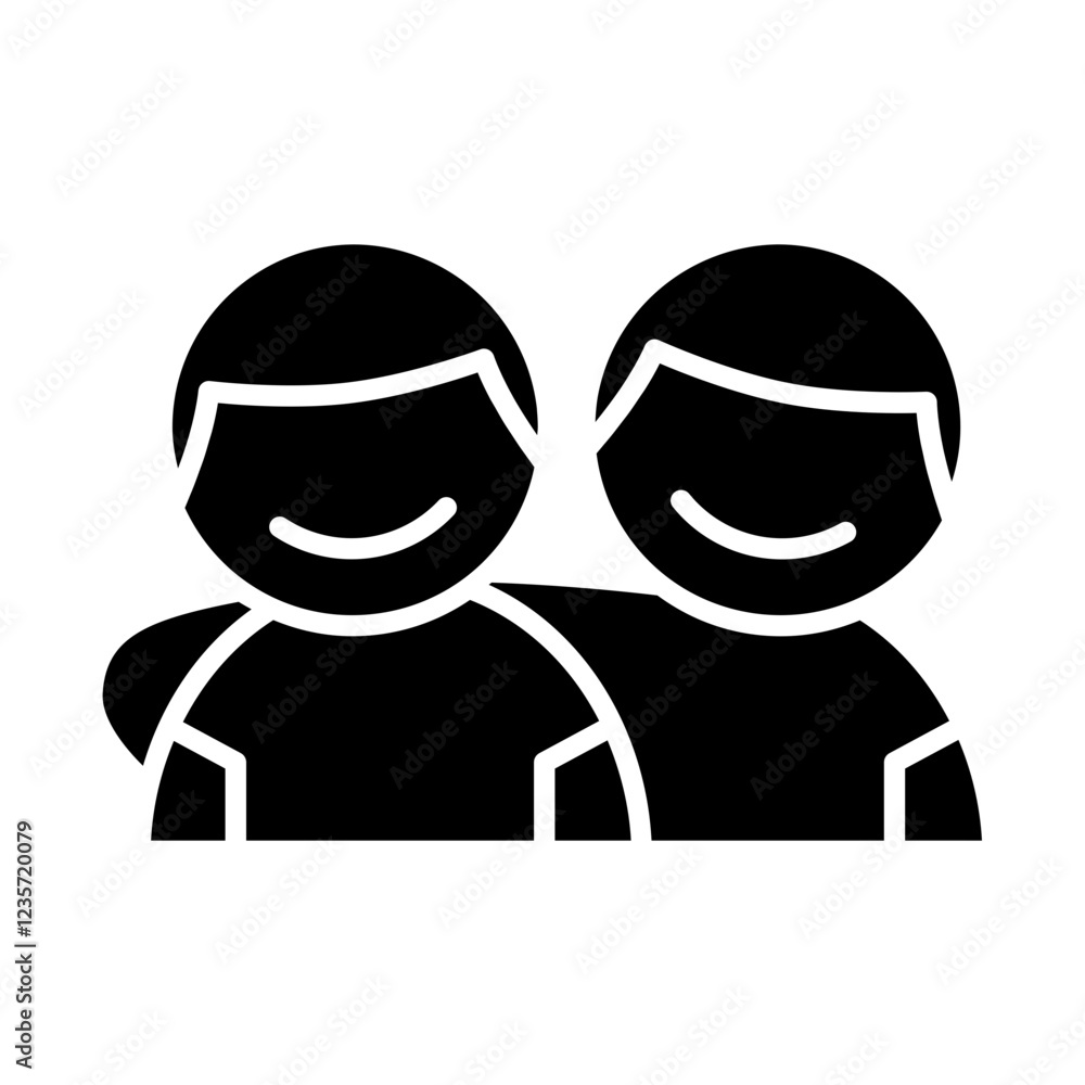 Gay couple icon in glyph style Gay couple icon in glyph style