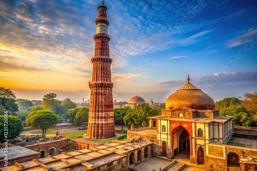 India's Qutub Minar, a documentary photo.  Historical marvel captured.