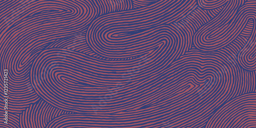 Crafted hand drawn brush line abstract freeform pattern, Japanese and Ethnic folk inspired wood carving, engraving, weaving surface textured background, simple and calm graphic for textile, carpet