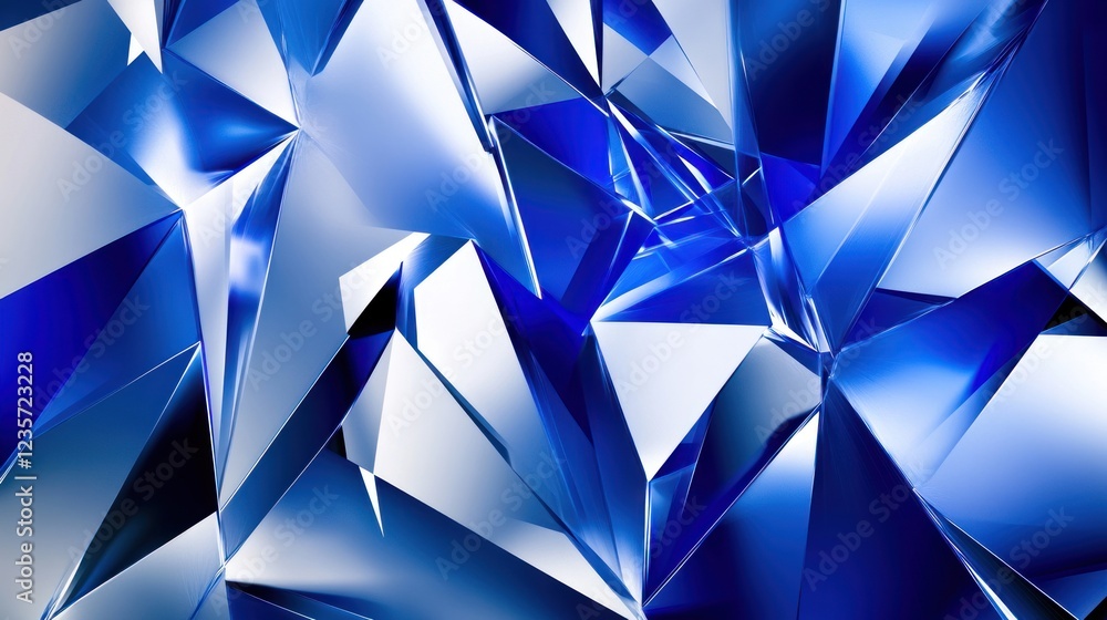 Blue and white abstract crystal shards background Blue and white abstract crystal shards background