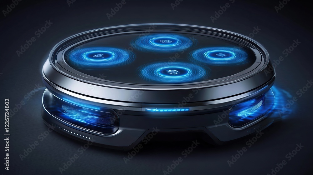 Futuristic device charging, glowing, dark background, tech demo Futuristic device charging, glowing, dark background, tech demo