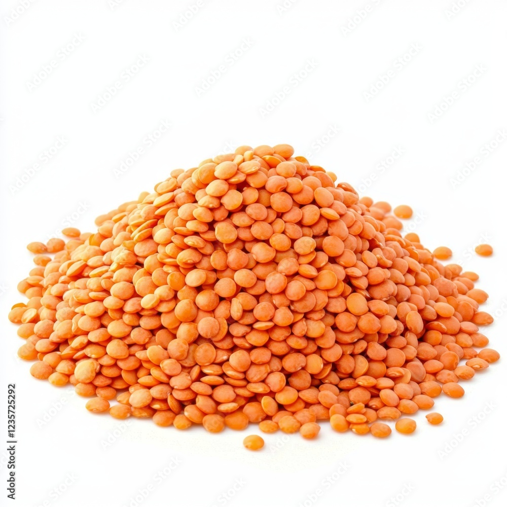 Vibrant Orange Lentils Piled on White Surface for Healthy Cooking and Nutritional Recipes Vibrant Orange Lentils Piled on White Surface for Healthy Cooking and Nutritional Recipes