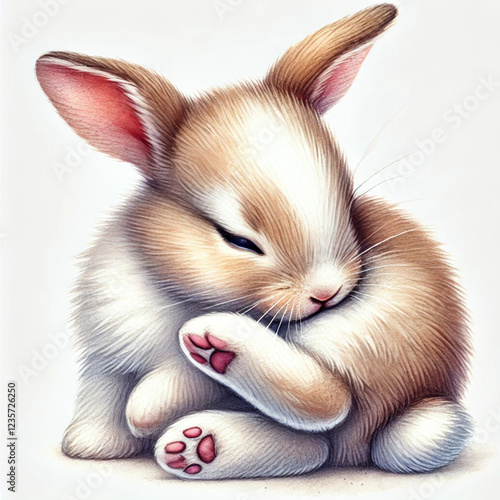 Sleeping Bunny in a Cozy Pose