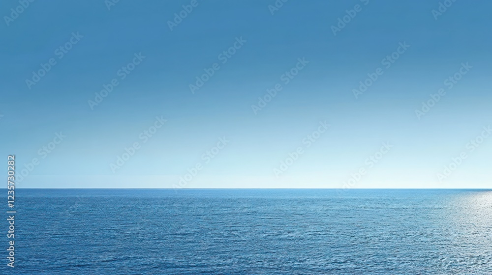 Obraz premium Calm Ocean Horizon with Blue Sky background