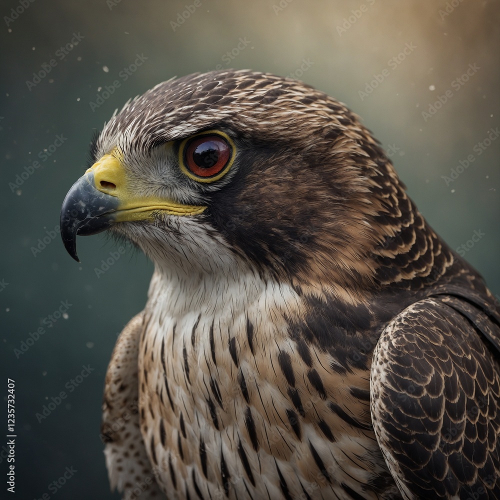 A falcon's beak slightly open, revealing its sharp tongue. A falcon's beak slightly open, revealing its sharp tongue.