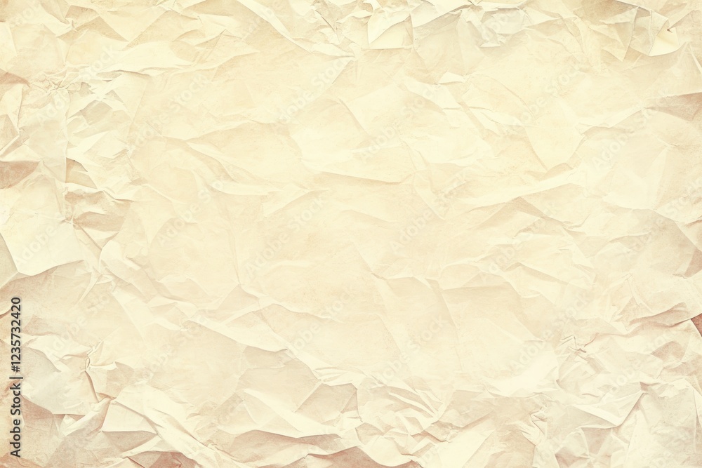 Obraz premium Crumpled Cream Paper Texture Background