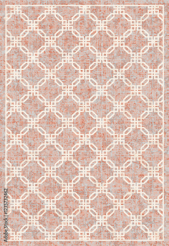 Kilim and Navajo Vector Carpet modern Pattern with trending colors in high resolution
