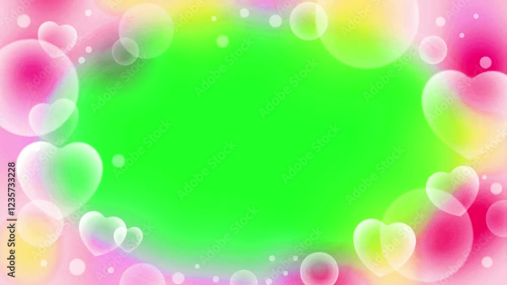 Beautiful Hearts design love symbolic green screen frame. Beautiful Hearts design love symbolic green screen frame.