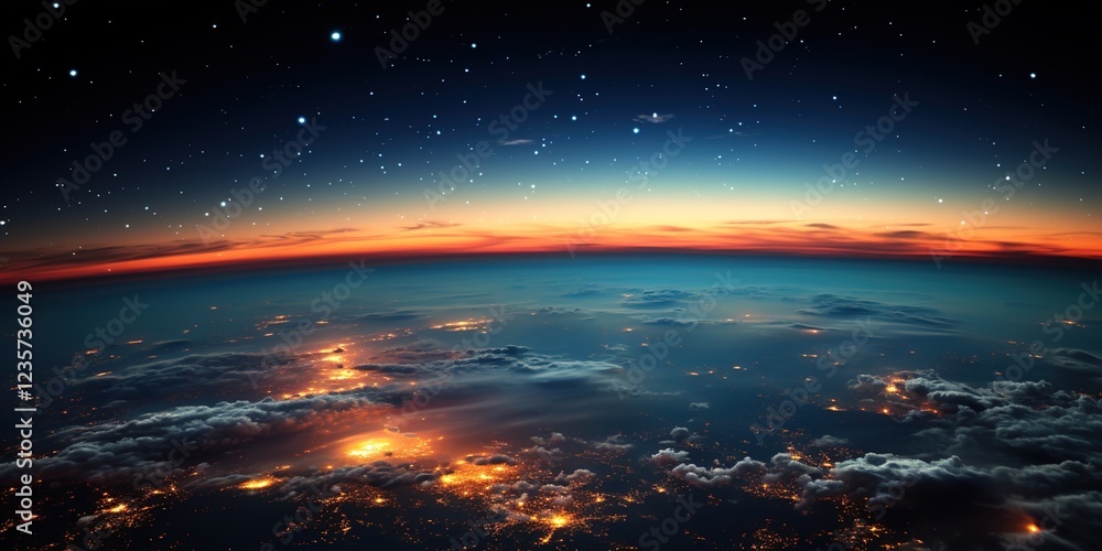 Fototapeta premium night sky over the city