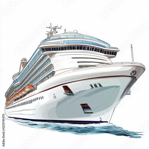 Wallpaper Mural Detailed Illustration of a Large Cruise Ship in Calm Waters with Clear Sky Background Torontodigital.ca