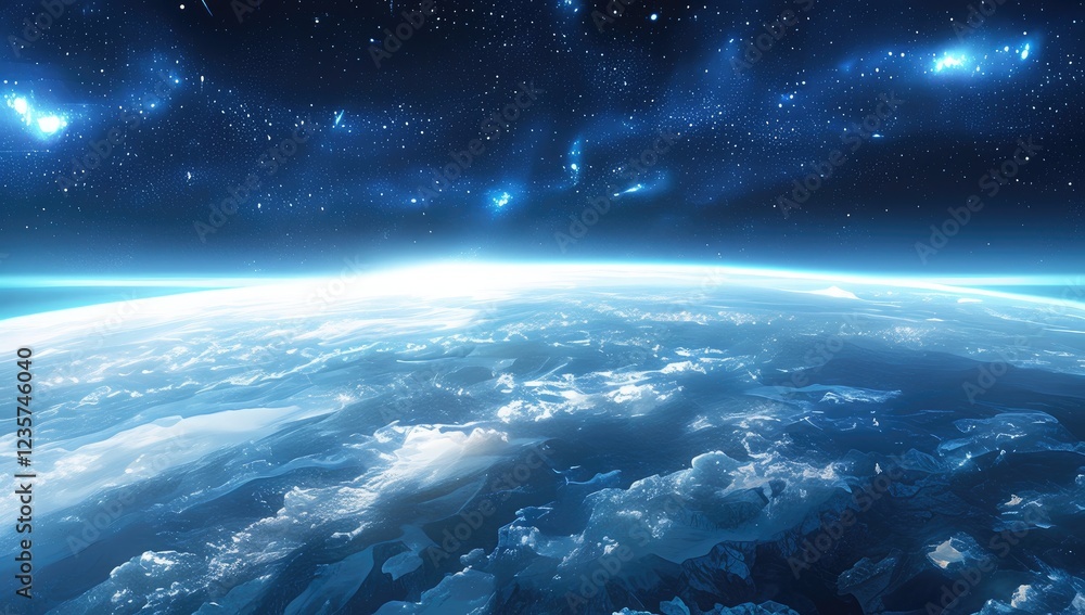 Fototapeta premium Earth at Night from Space: A Celestial View