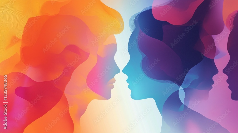 Abstract Artistic Representation of Sexual Dysfunctions and Gender Dysphoria with Symbolic Human Forms. Thoughtful Visualization of Emotional Complexity and Identity Struggles Related. Mental health Abstract Artistic Representation of Sexual Dysfunctions and Gender Dysphoria with Symbolic Human Forms. Thoughtful Visualization of Emotional Complexity and Identity Struggles Related. Mental health