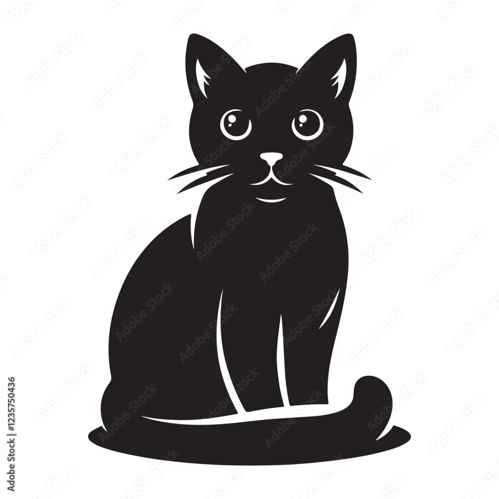Obraz premium Children's coloring page with a cute kitten that is ideal for imaginative stock illustrations