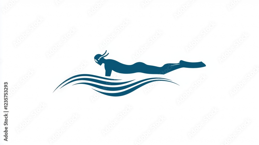 Freediver exploring the ocean depths in calm waters during midday sunlight. Generative AI Freediver exploring the ocean depths in calm waters during midday sunlight. Generative AI