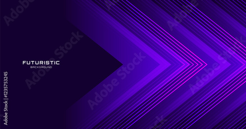 Purple lines techno abstract background overlap layer on dark space with arrows effect decoration. Modern graphic design element stripes style concept for web banner, flyer, card, or brochure cover