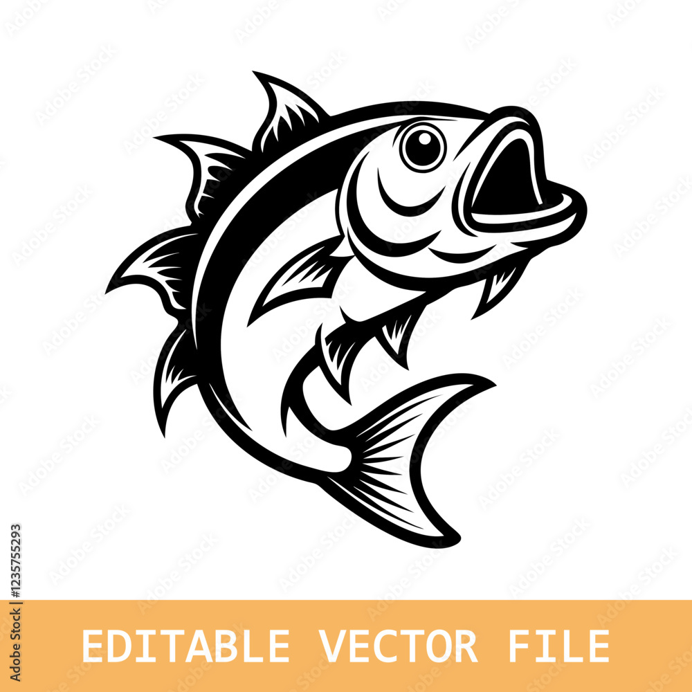 Fish icon black silhouette. Fisheries logo symbol
Fish icon black silhouette. Fisheries logo symbol