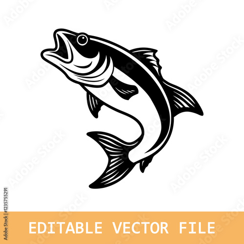 A Catfish silhouette vector icon design
