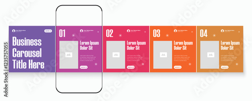 Tips Instagram social media carousel post template or LinkedIn carousel banner collection