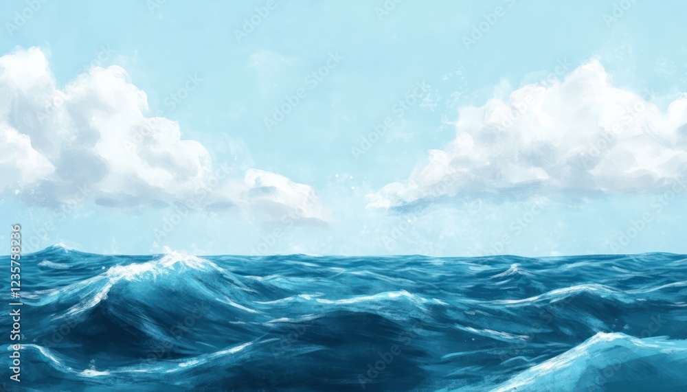 Serene Ocean Waves Under a Cloudy Sky Serene Ocean Waves Under a Cloudy Sky