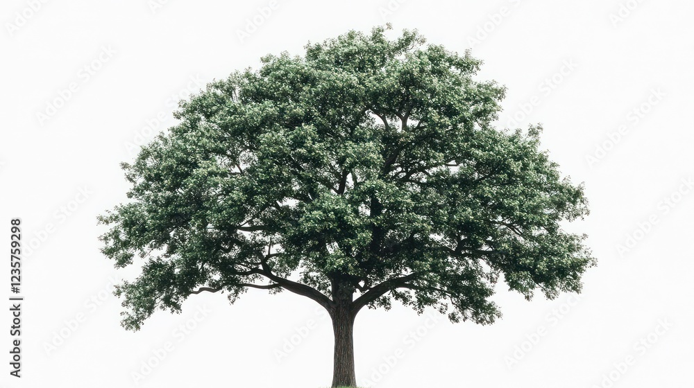 Lush green tree isolated on white; nature backdrop Lush green tree isolated on white; nature backdrop