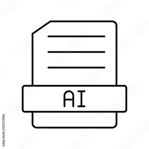 Ai Document thinline icon , vector, pixel perfect, illustrator file 
