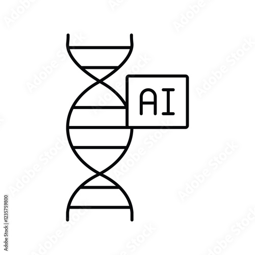 Ai In Healthcare thinline icon , vector, pixel perfect, illustrator file 
